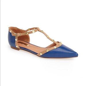 Halogen Olson Pointy Studded T-Strap Ballet Flats
